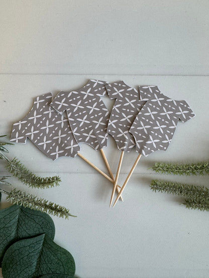 Grey Leaf Onesie Toppers