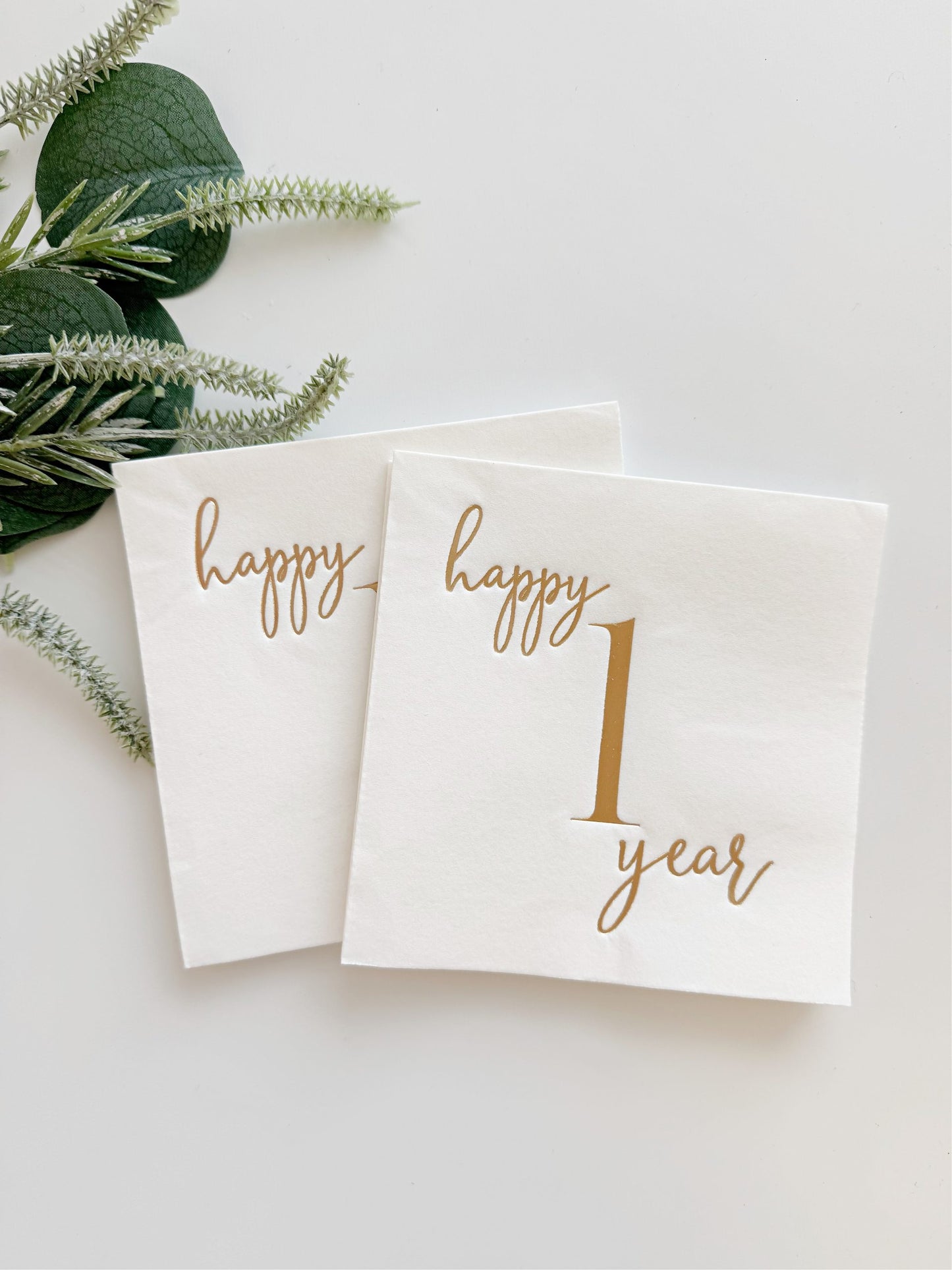 Happy 1 Year - First Birthday Cocktail Napkins for Your Little One's Birthday Party