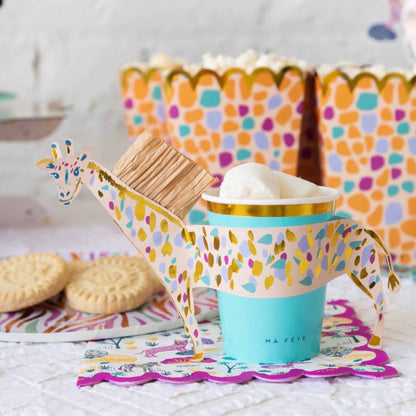 Safari Paper Cups with Giraffe Sleeves