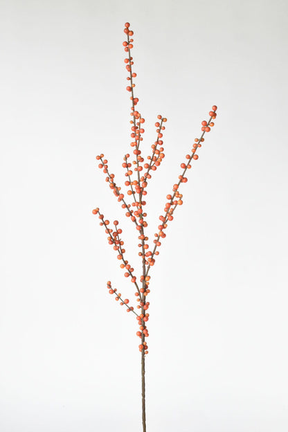 43" Faux Orange Berry Stem for Fall Decor