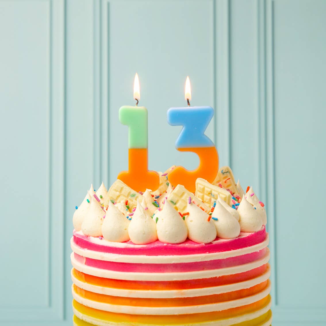 Number 3 Birthday Candle - Orange Third Birthday Cake Topper