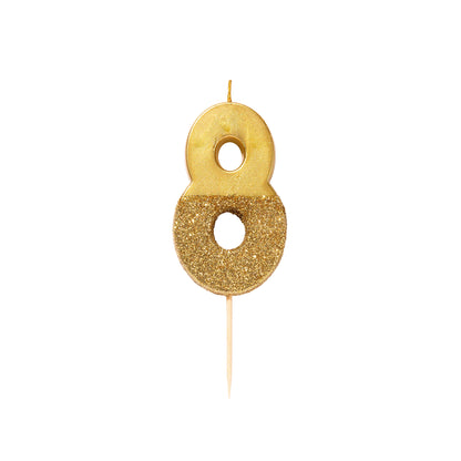 Gold Number Birthday Candles