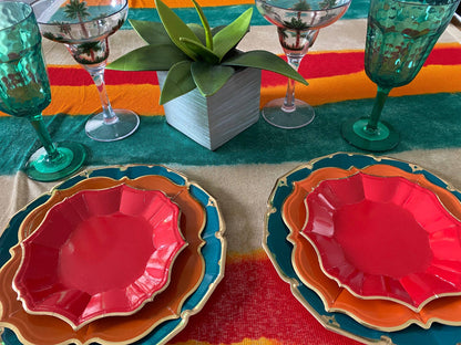 Red Scalloped Dinner Plates