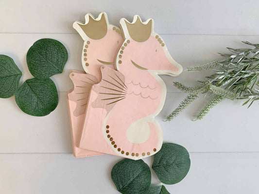Seahorse Coastal Themed Cocktail Napkins