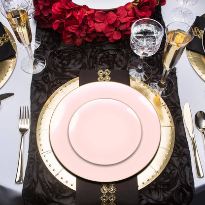 Pink  with Gold Dessert Plates - Plastic