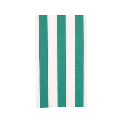 Emerald Green Cabana Striped Paper Dinner Napkins