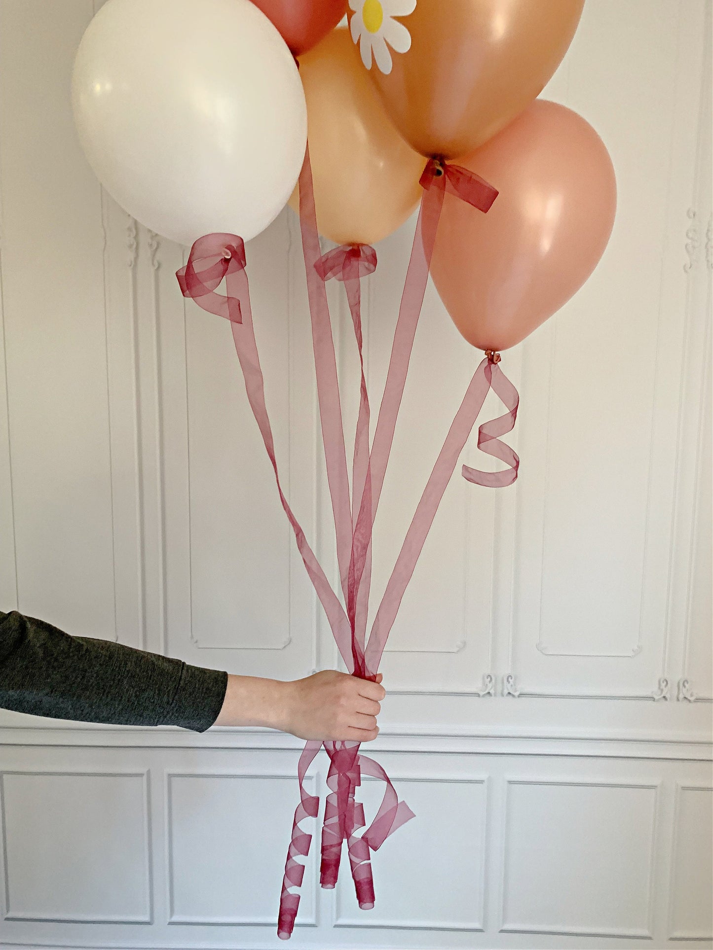 Wide Burgundy Balloon Tails - Set of 5