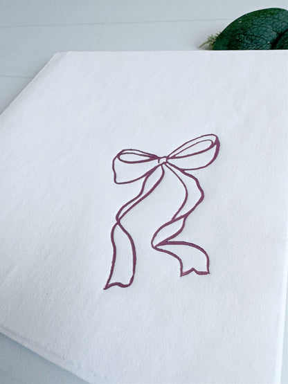 Pink Bow Luncheon Napkin