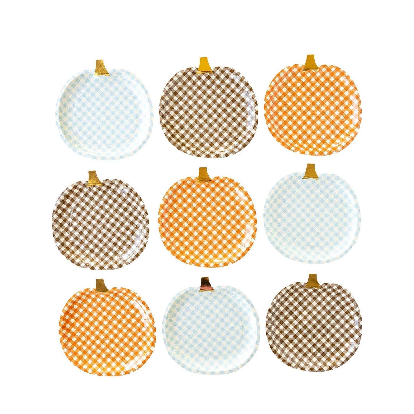 Gingham Pumpkin Paper Plates
