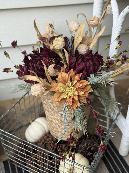 wedding Centerpiece Amber & Burgundy - Fresh Off the Market Decor