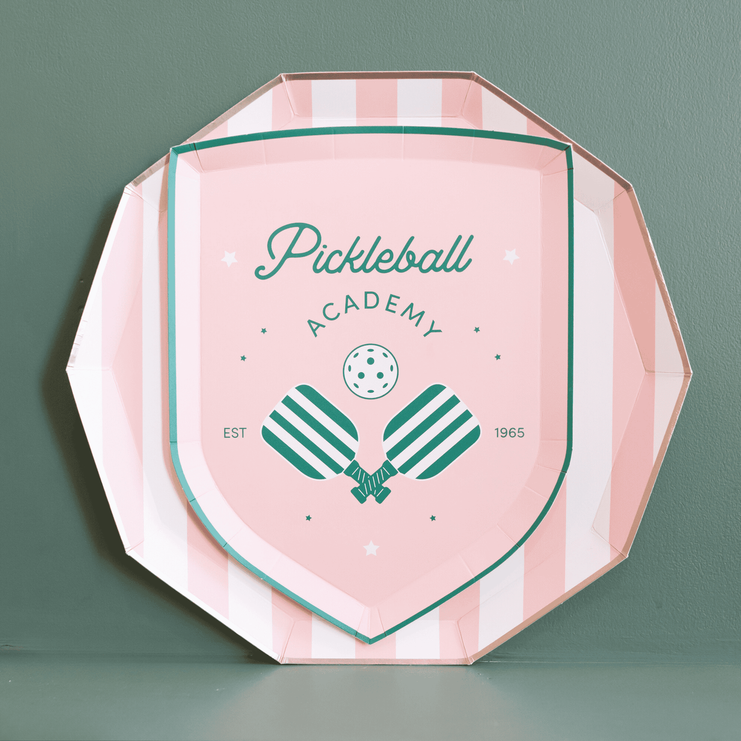 Pickleball Crest Paper Plates