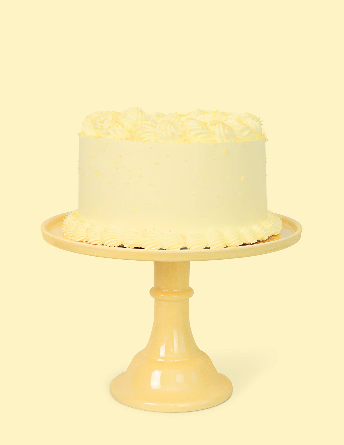 Daisy Yellow Melamine Cake Stand - 11 Inch Reusable