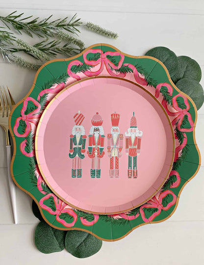 Elegant Pink Nutcracker Dessert and Appetizer Plates