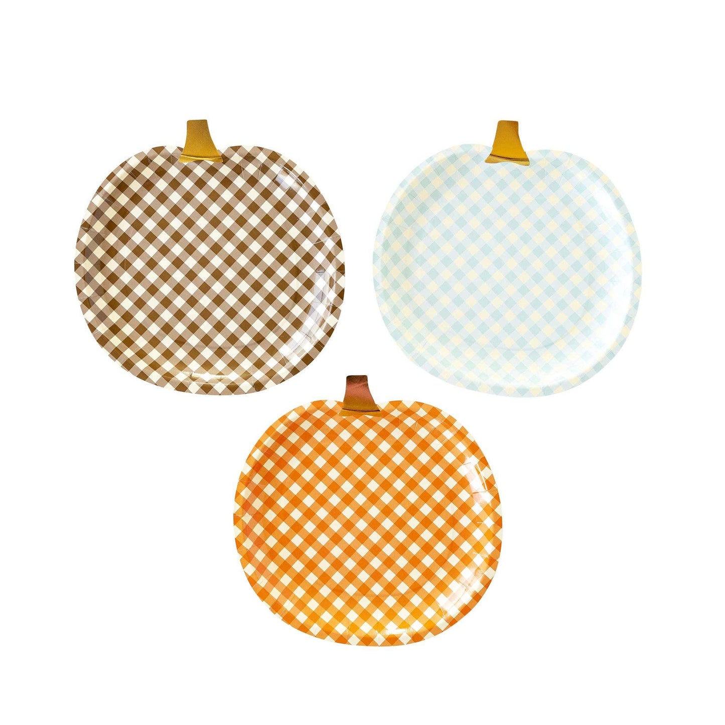 Gingham Pumpkin Paper Plates