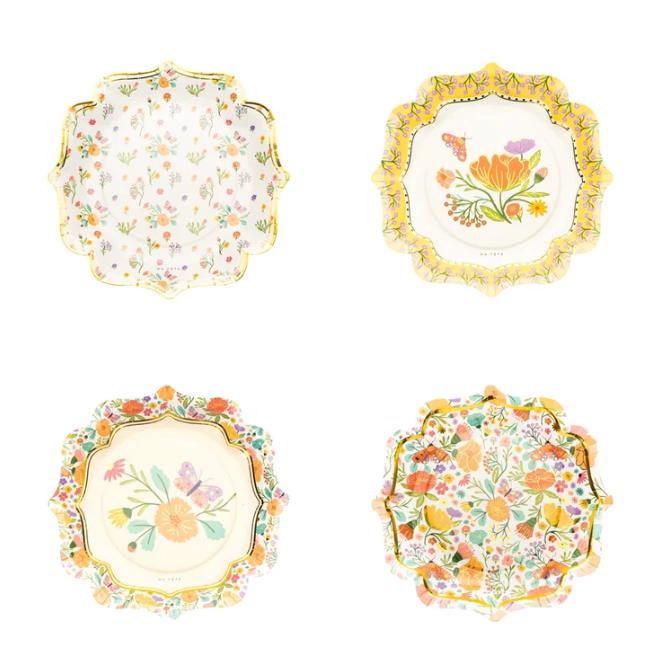 Fancy Tea Party Plates - 4 Designs
