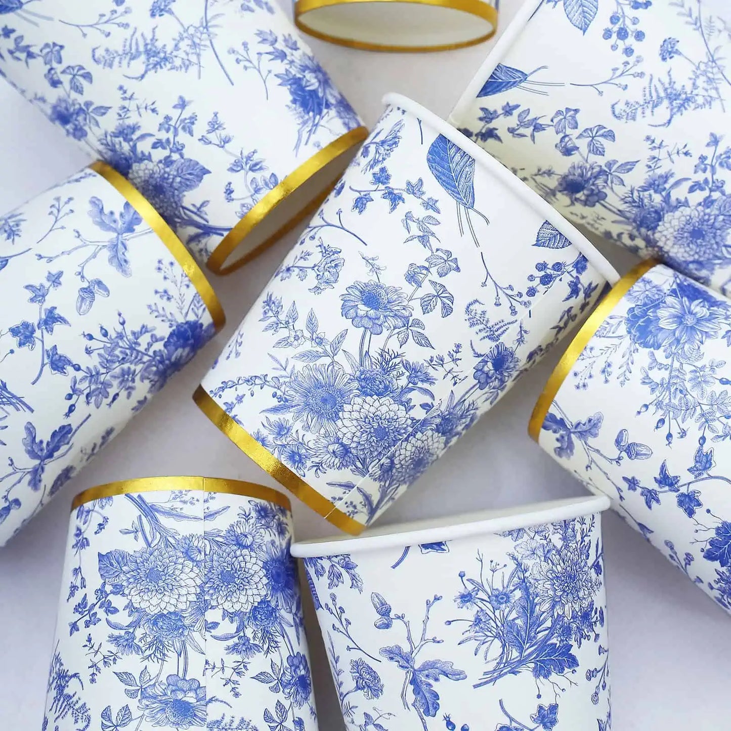 Chinoiserie Blue Toile Paper Party Cups