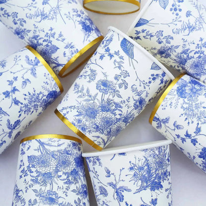 Chinoiserie Blue Toile Paper Party Cups