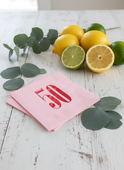 50 Cocktail Napkins with Fresh Citrus