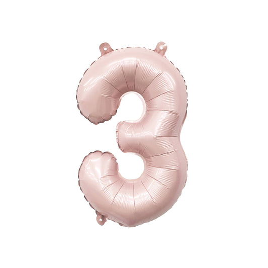 Barely Blush Number 3 Balloon - 32 Inch Mylar Foil