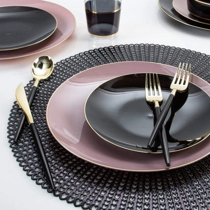 Mauve with Gold Dinner Plates - Plastic