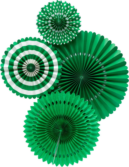 Green Holiday Decoration Paper Fans