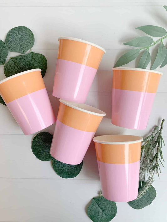 Peach and Pink Paper Cups