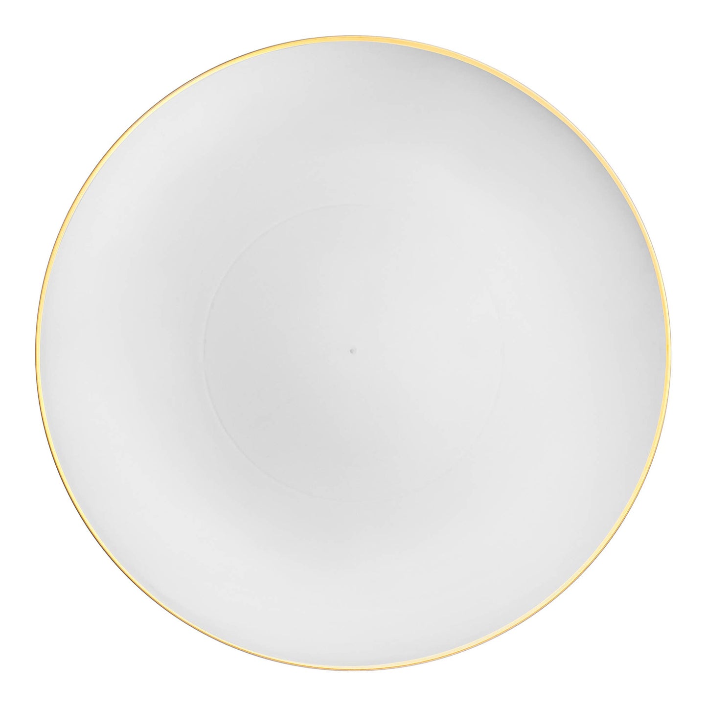 White Gold Rim Plastic Dinner Plates 10.25" - Set of 10 Premium Party Plates