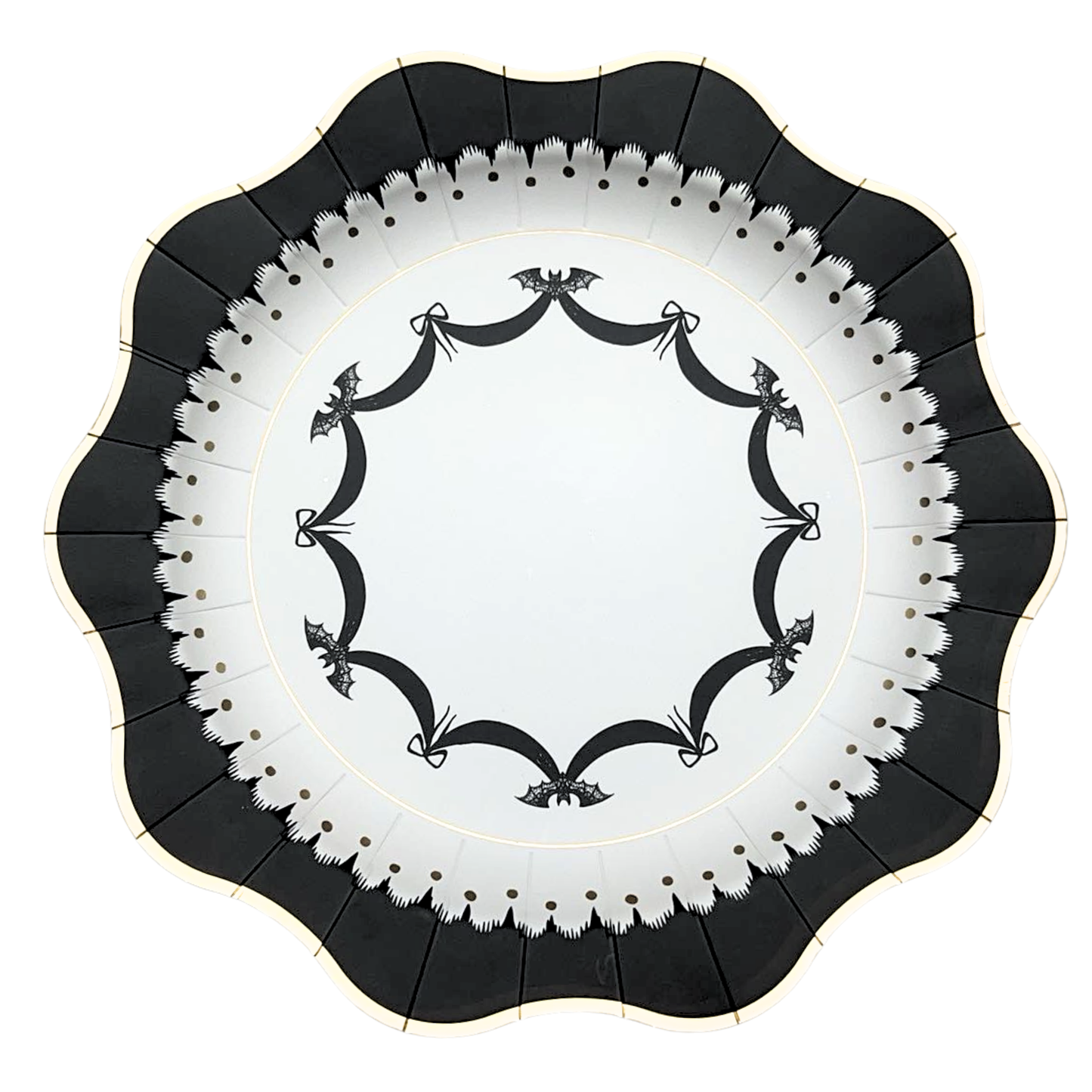Elegant Halloween Bat Paper Dinner Plates