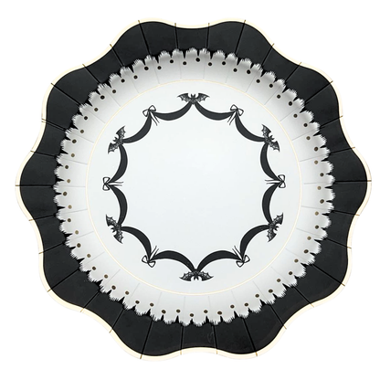 Elegant Halloween Bat Paper Dinner Plates