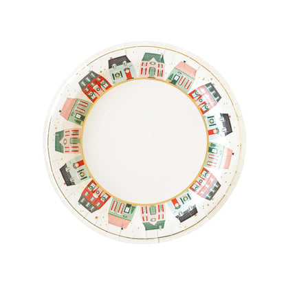 Village Christmas Round Plates