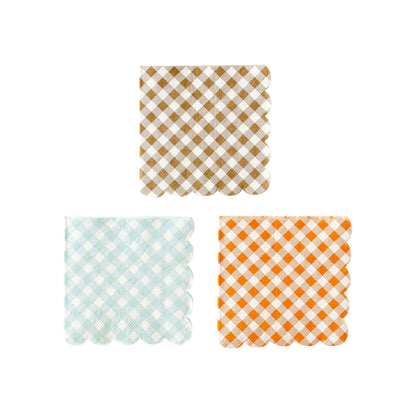 Harvest Gingham Cocktail Napkins