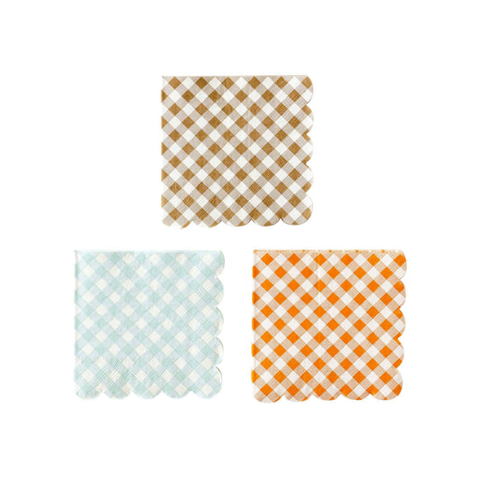 Harvest Gingham Cocktail Napkins