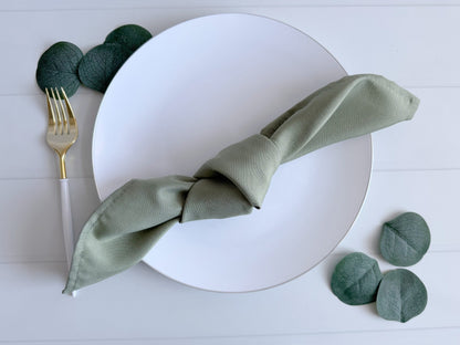 Eucalyptus Green Cloth Napkins 17x17 - Wedding, Bridal Shower, Prom & Easter Table Linens