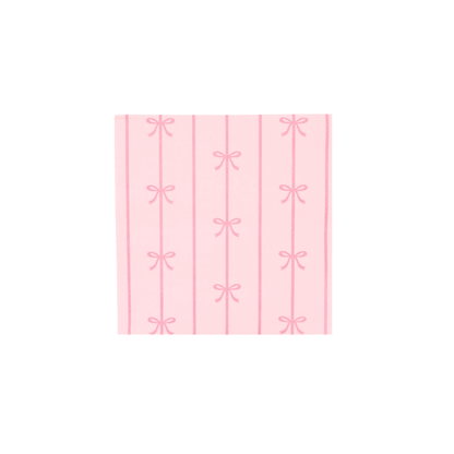 Petal Pink Bow Cocktail Napkins - Small Paper Napkins Set of 20