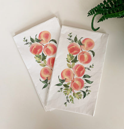 Sweet as a Peach Dinner Napkins - Peach Motif Baby Shower & Summer Party Decor (16 Pack)