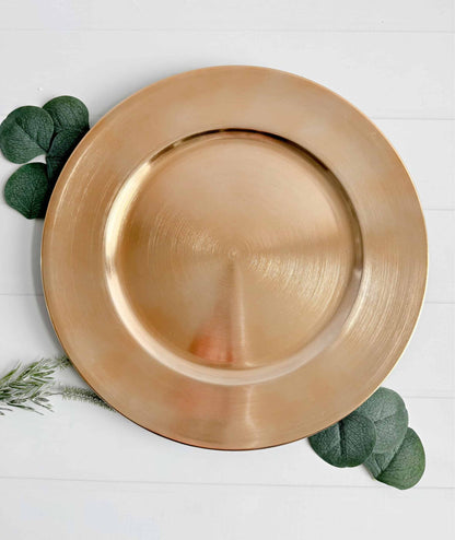 Round Brushed Gold Chargers