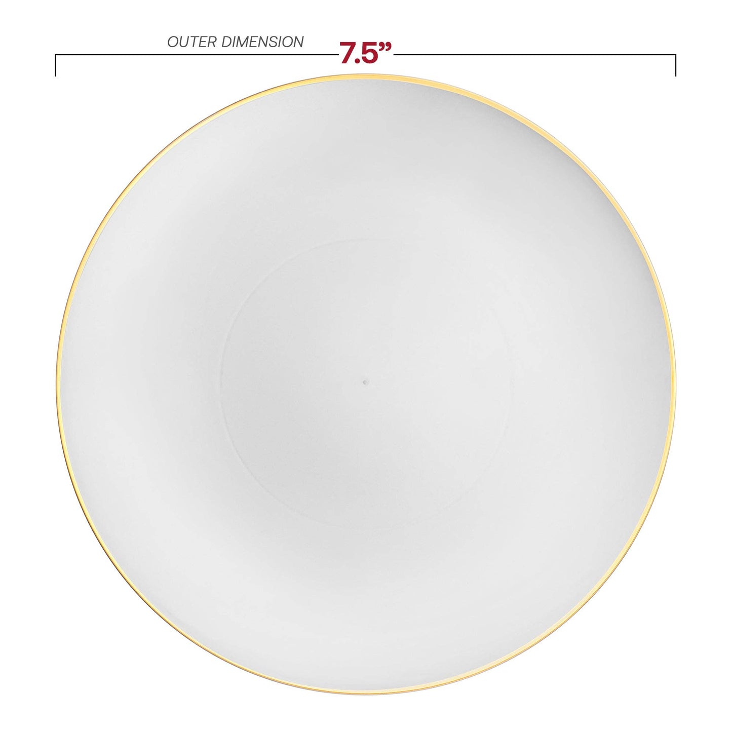 White with Gold Dessert Plates - Plastic