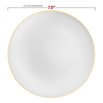 White with Gold Dessert Plates - Plastic