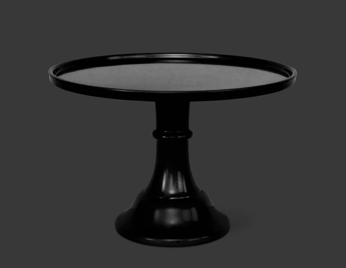 Black Melamine Cake Stand - 11.5 Inch Large Reusable