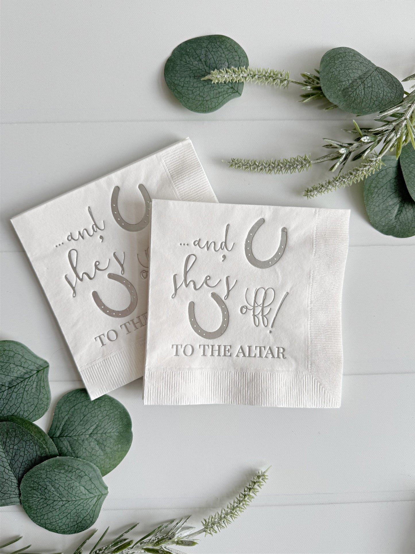 And She's Off to the Altar Derby Napkins - Kentucky Derby Bridal Shower Decor