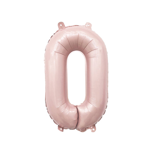 ZERO (0) Barely Blush Mylar Number Balloons (32 Inches)
