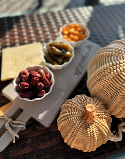 Large Resin Wicker Pumpkin