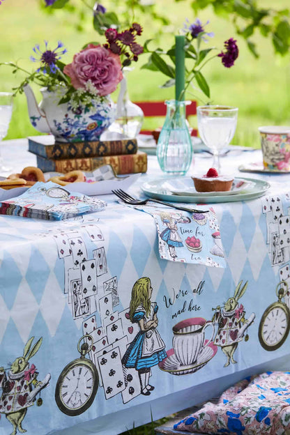 Blue Alice in Wonderland Tablecloth