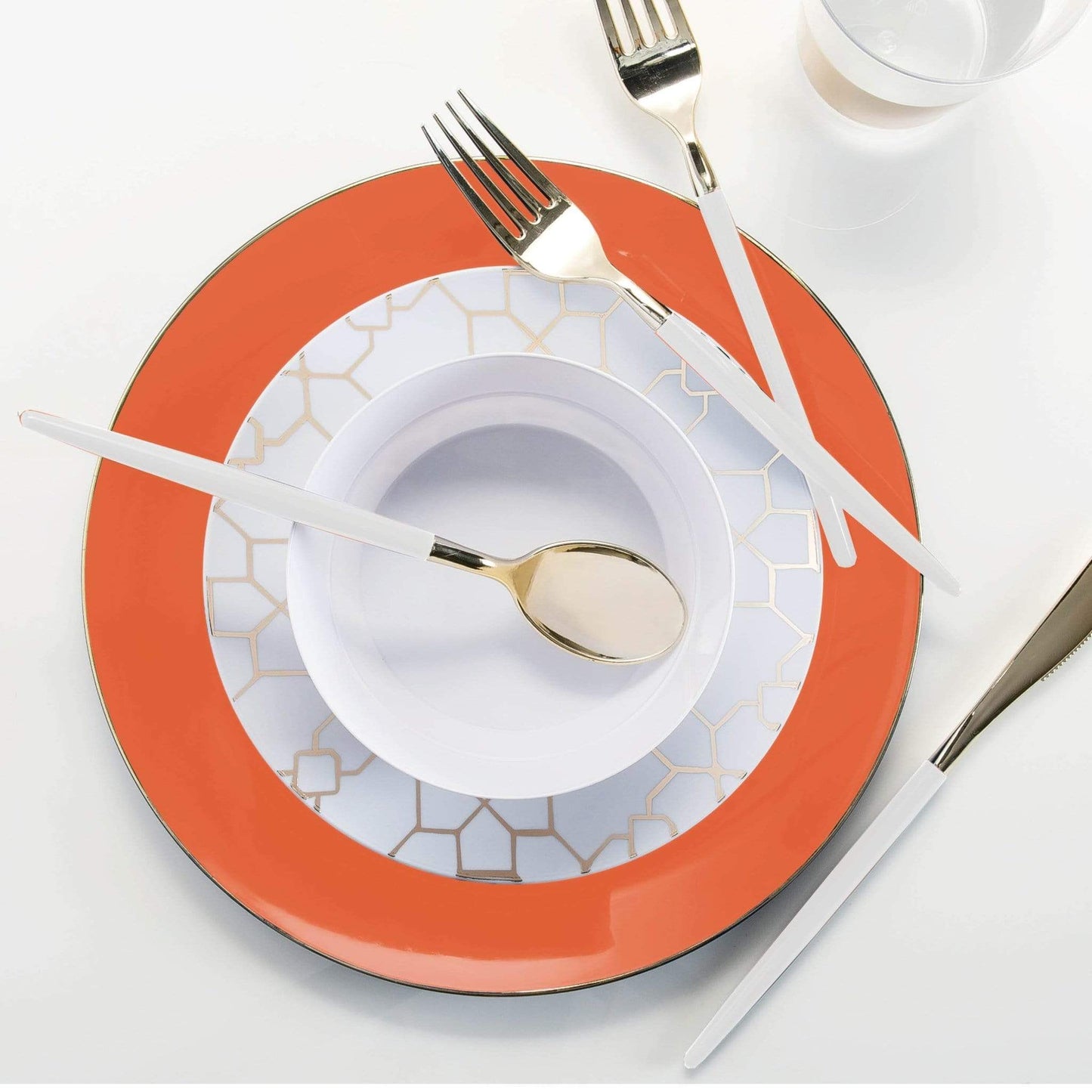 Orange Dinner Plates - Plastic