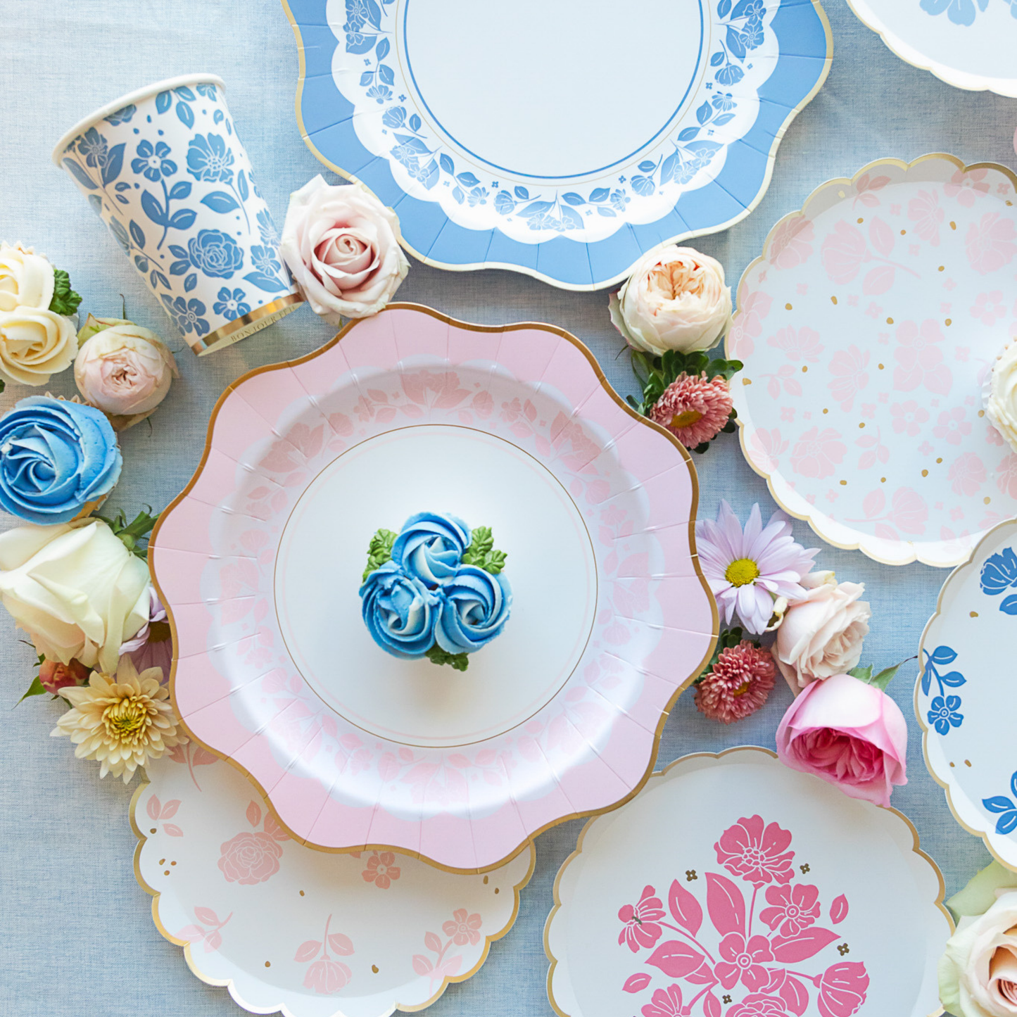 Petal Pink Floral Dessert Plates