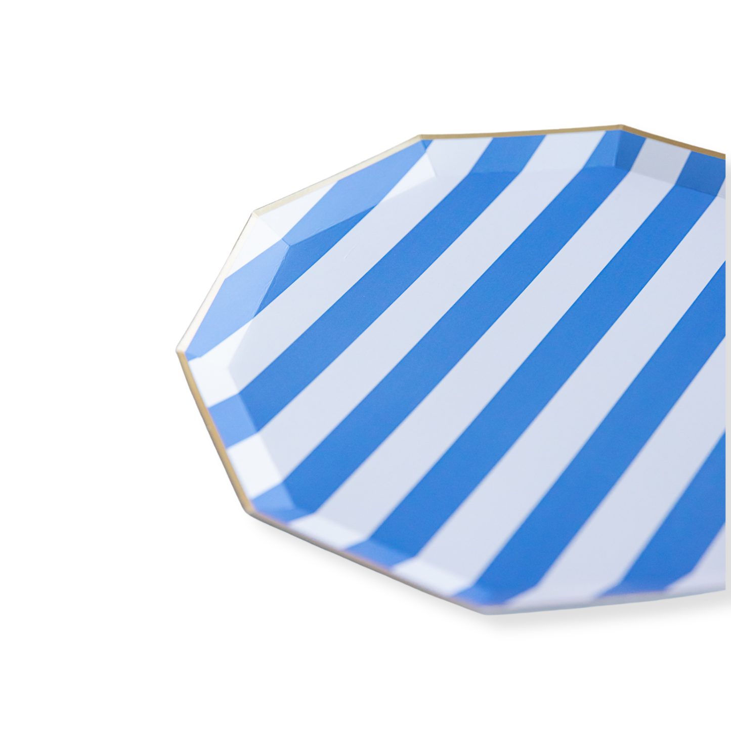 Periwinkle Blue Cabana Striped Paper Plates