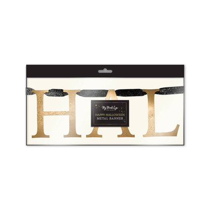 Happy Halloween Gold Metallic Banner