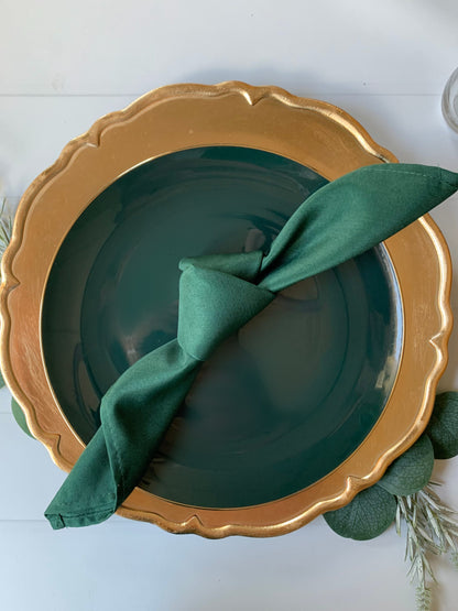Emerald Green Cloth Napkins 17x17 - Reusable Dinner Napkins