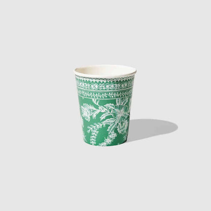 Emerald  Green Toile Paper Party Cups