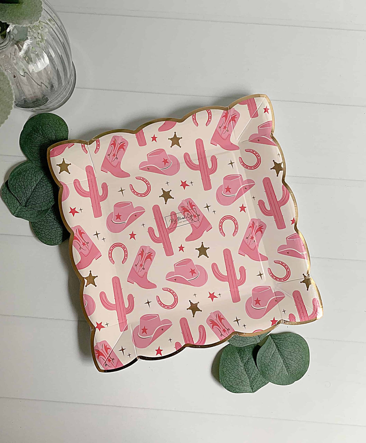 Cowgirl Patterned Paper Plate